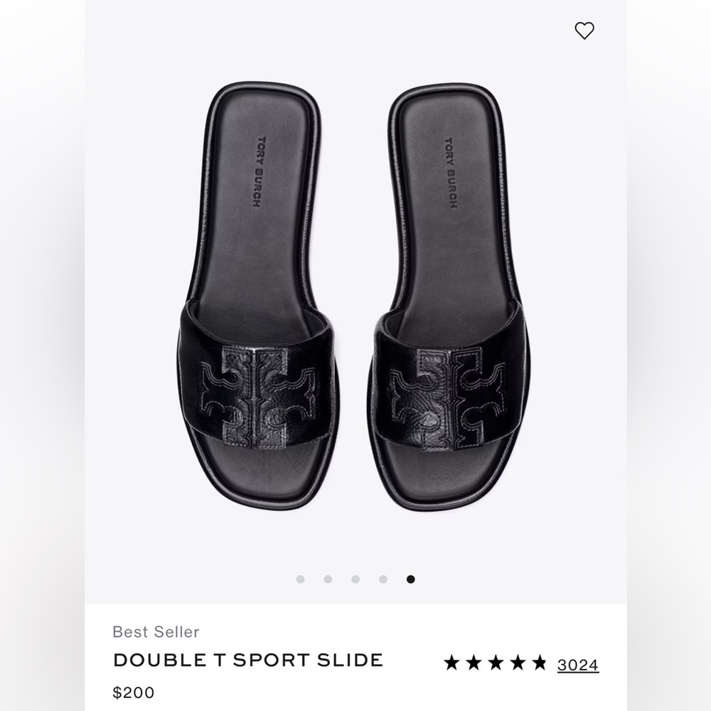 Tory Burch Double T Sport Slide Sandals in Black